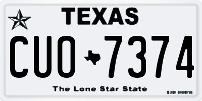 TX license plate CUO7374