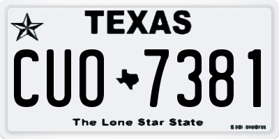 TX license plate CUO7381