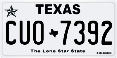TX license plate CUO7392