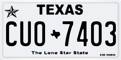 TX license plate CUO7403