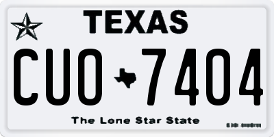 TX license plate CUO7404