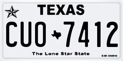 TX license plate CUO7412