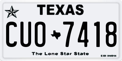 TX license plate CUO7418