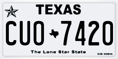 TX license plate CUO7420