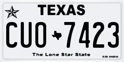 TX license plate CUO7423