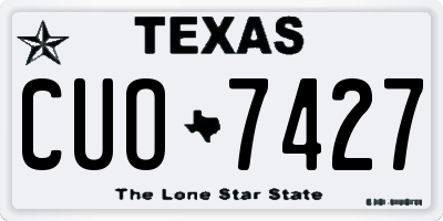 TX license plate CUO7427