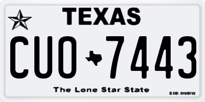 TX license plate CUO7443