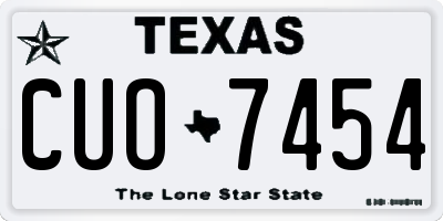 TX license plate CUO7454