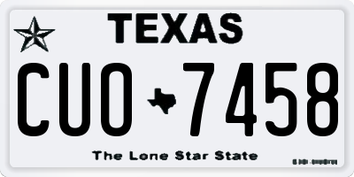 TX license plate CUO7458