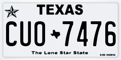 TX license plate CUO7476