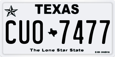 TX license plate CUO7477