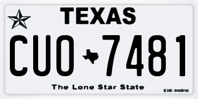 TX license plate CUO7481