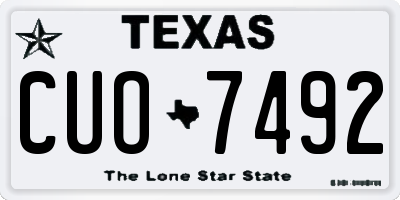 TX license plate CUO7492