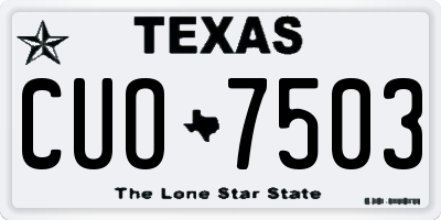 TX license plate CUO7503