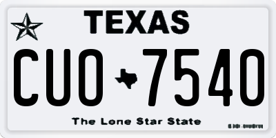 TX license plate CUO7540