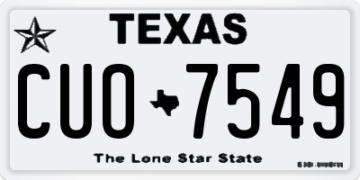 TX license plate CUO7549