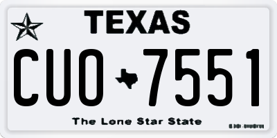TX license plate CUO7551