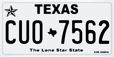 TX license plate CUO7562