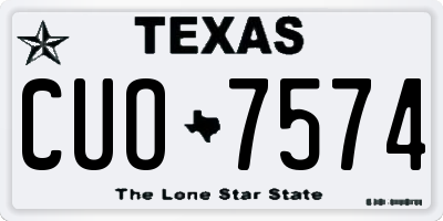 TX license plate CUO7574