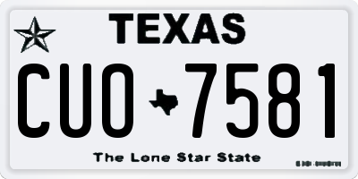 TX license plate CUO7581