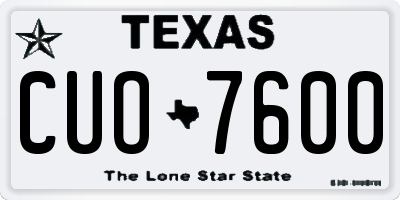 TX license plate CUO7600