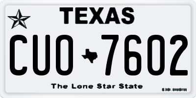 TX license plate CUO7602