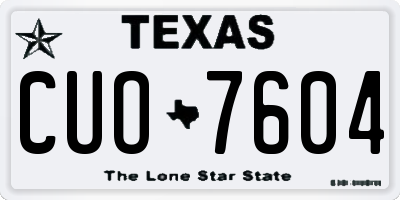 TX license plate CUO7604