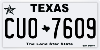 TX license plate CUO7609
