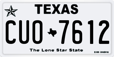 TX license plate CUO7612