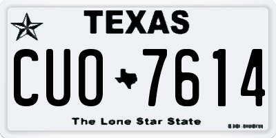 TX license plate CUO7614