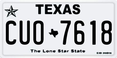 TX license plate CUO7618