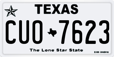 TX license plate CUO7623