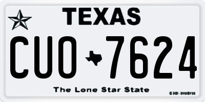 TX license plate CUO7624