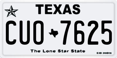 TX license plate CUO7625