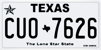 TX license plate CUO7626