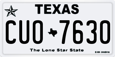 TX license plate CUO7630