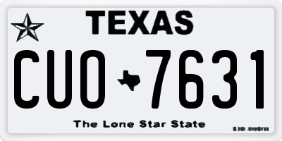 TX license plate CUO7631