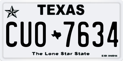 TX license plate CUO7634