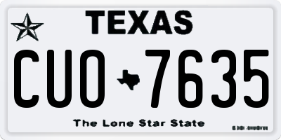 TX license plate CUO7635