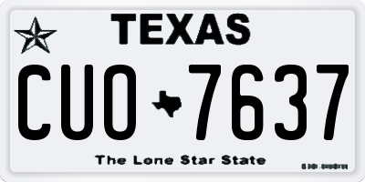 TX license plate CUO7637