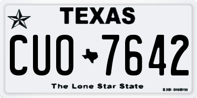 TX license plate CUO7642