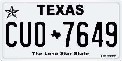 TX license plate CUO7649