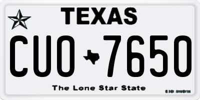 TX license plate CUO7650