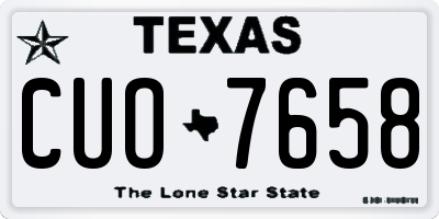 TX license plate CUO7658