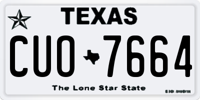 TX license plate CUO7664
