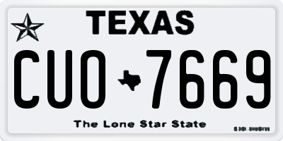 TX license plate CUO7669