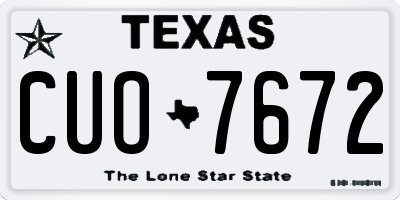 TX license plate CUO7672