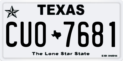 TX license plate CUO7681