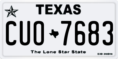 TX license plate CUO7683