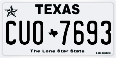 TX license plate CUO7693